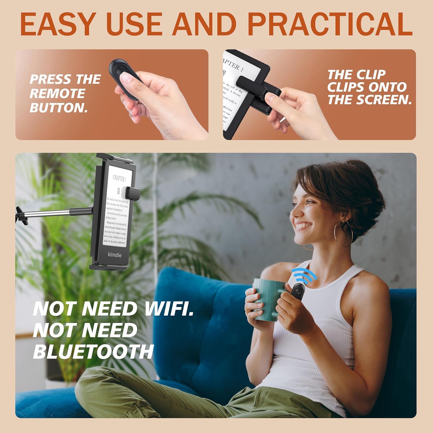 Remote Control Page Turner for Kindle Paperwhite.Kindle Clicker Page Turner for Kindle Oasis Kobo Device.Ebook Readers & Accessories
