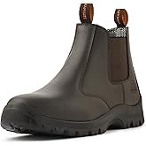 KAM-LITE Work Boots for Men, Slip On Steel Toe Chelsea Safety Boots, Waterproof Slip Resistant Work Shoes, Lightweight Comfortable Breathable Non Slip Safety Toe Shoes