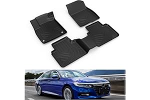KIWI MASTER Floor Mats for 2018-2022 Honda Accord All Weather Mat Front & Rear 2 Row Seat TPE Slush Liner Set Black