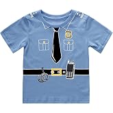 COSLAND Boys and Toddlers' Cotton Print Crew Neck Short Sleeve T-Shirt, 2T-5T