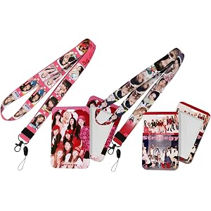 Twice Set -Twice 2 ID PhotoCard Holder Case with 2PCS Twice Lanyard id Card Holder