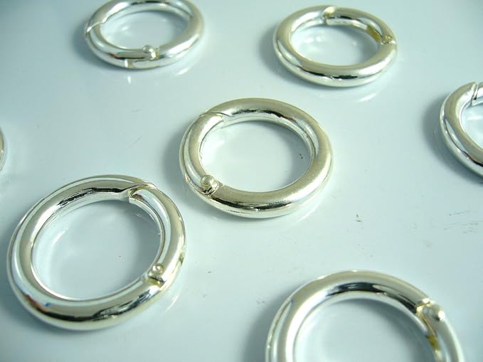 Amazon 5個 カラビナ 丸型 25mm 銀 キーホルダー おしゃれ ポーチ 手芸 パーツ ハンドメイド ビーズクラブ アクセサリーパーツ 通販