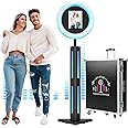 Portable Photo Booth Stand Shell with Flight Case, Fits for 12.9in 11in 10.9in 10.2in Ipad,Selfie Photo Booth with ChackTok PhotoBooth VIP Member,Ideal for Parties,Wedding and Events
