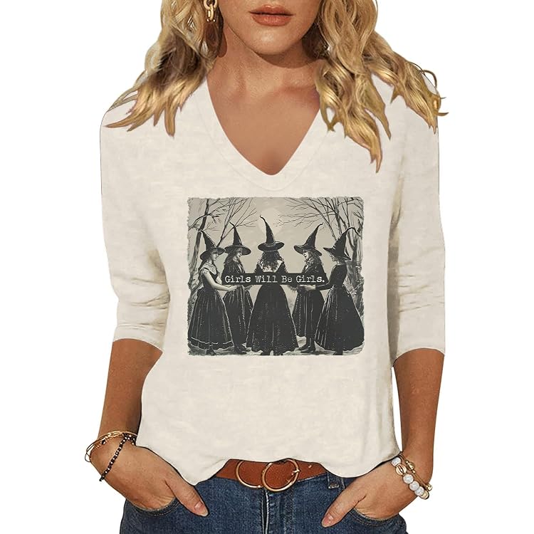 Women Creepy Scary Halloween Long Sleeve Shirt