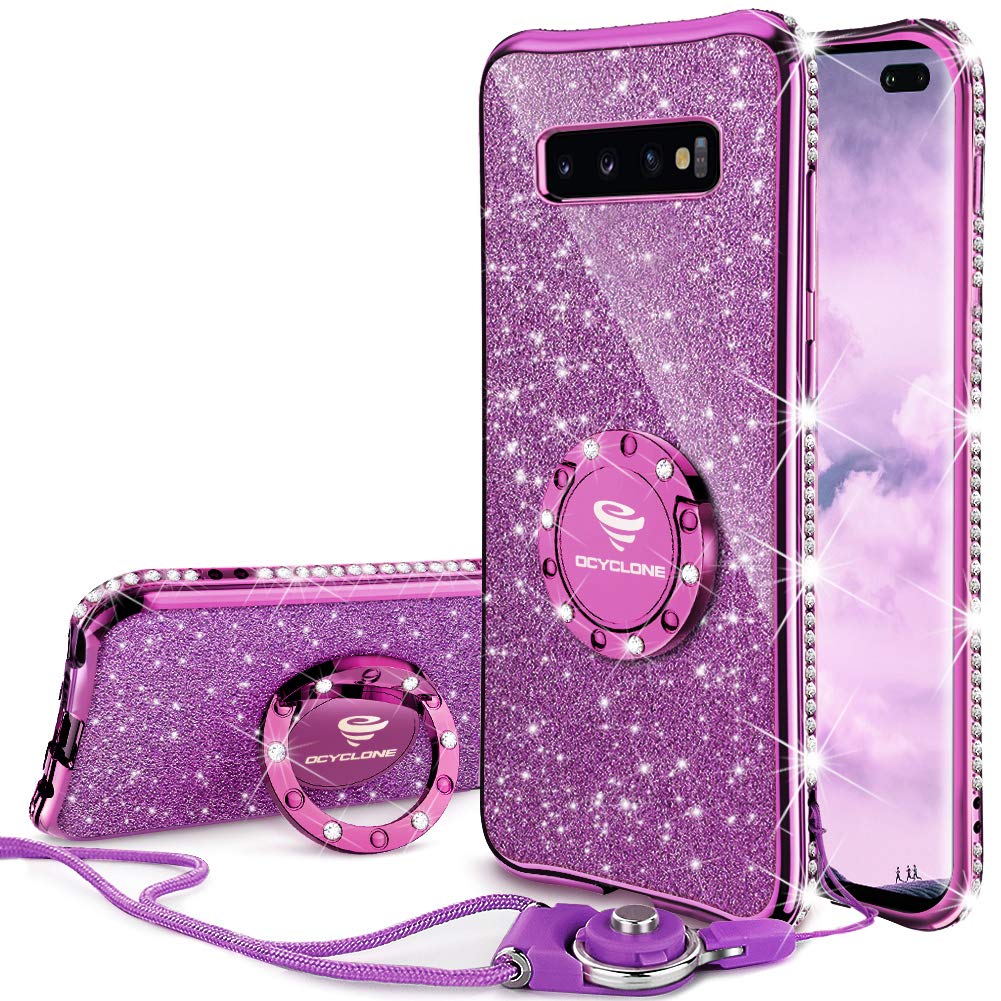 Ocyclone Samsung Galaxy S10 Plus 6 4 Case Shiny Diamond Cute Phone Case For Girls Women Luxury Bumper Protective Cover With Ring Stand Glitter Samsung Galaxy S10 Plus Case Purple Buy Online In Cape