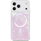 Case-Mate Soap Bubble iPhone 17 Pro Max Case [Compatible with MagSafe] - Liquid Glitter Phone Case with 12ft Drop Protection - Premium Magnetic Cover for iPhone 17 Pro Max - Iridescent Waterfall