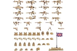 MaozyHomie Weapons Pack Military Weapons Accessories U.K Special Forces Weapons Toys Military Equipment Battle Blocks Bricks Compatible with Major Brand, 3 Years Old and up