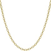 LIFETIME JEWELRY 2.5mm Italian Figaro Chain Necklace 24k Real Gold Plated
