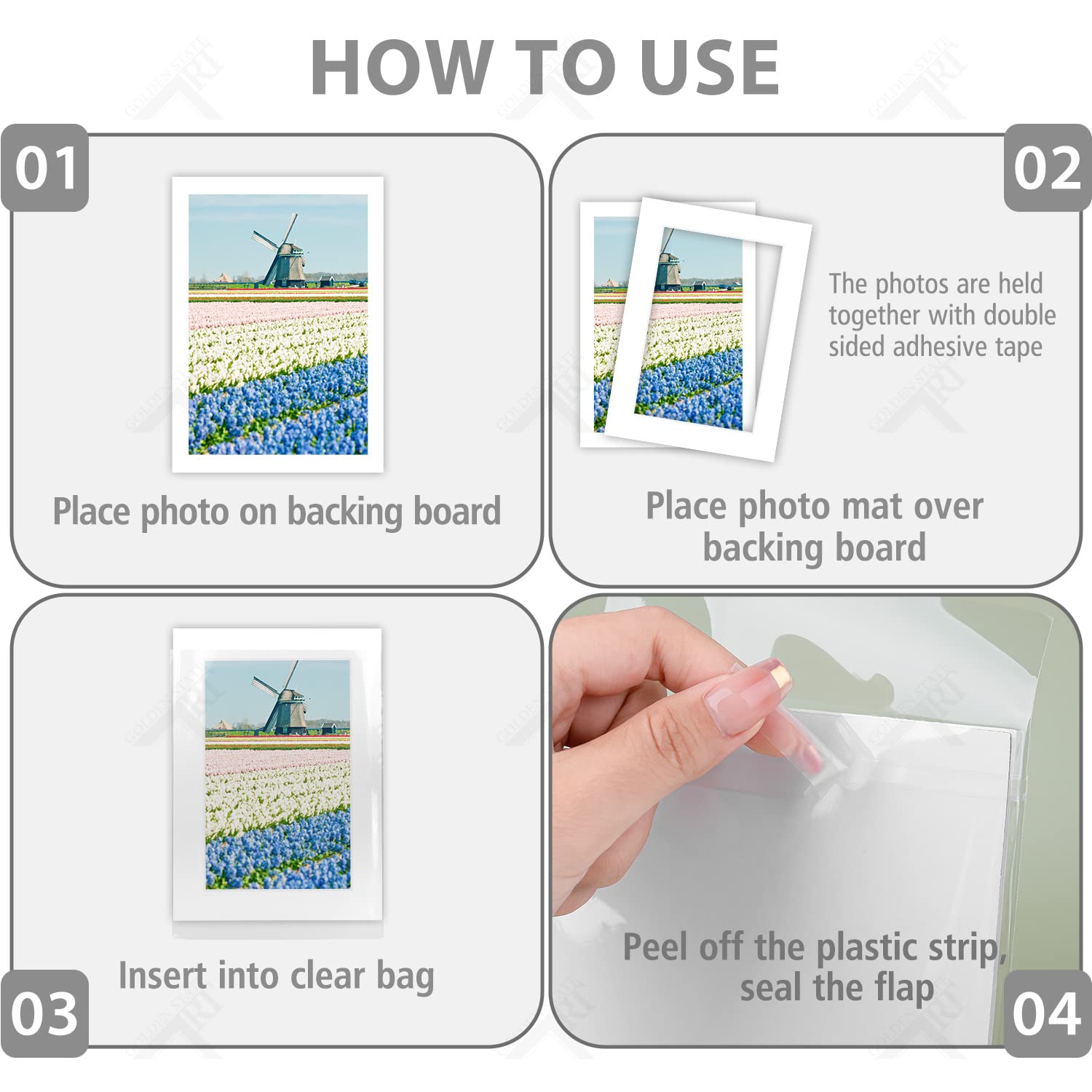 Golden State Art, Acid Free, Pack of 10 5x7 White Picture Mats Mattes with White Core Bevel Cut for 4x6 Photo + Backing + Bags