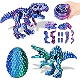 KittyCode 2PCS 3D Printed Dinosaur Easter Eggs - DIY Assembly Kit to Build Articulated Skeletons, STEM Educational Toys & Fidget Sensory Toys for Kids