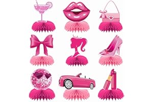 Matomtak Hot Pink Girls Birthday Table Decorations Pink Princess Party Honeycomb Centerpieces Bachelorette Birthday Party Dec