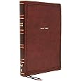 NKJV Holy Bible, Giant Print Thinline Bible, Brown Leathersoft, Thumb Indexed, Red Letter, Comfort Print: New King James Version