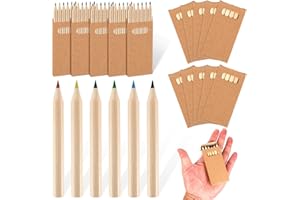 Faccito 15 Packs Mini Drawing Colored Pencils for Kids 3.5 Inch Portable Short Fat 6 Different color Pre Sharpened Pencils in Bulk for Children Painting Classroom School Supplies