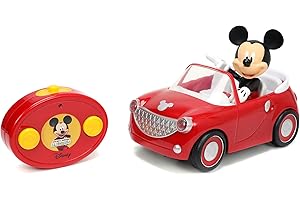 JADA Disney Junior Mickey Mouse Roadster R/C – Remote Control Car with Simple Controller, 1:24 Scale – Fun Toy for Kids Ages 4+