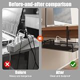 Mecmbj Under Desk Cable Management Tray No Drill Metal Mesh Clamp Mount view 4