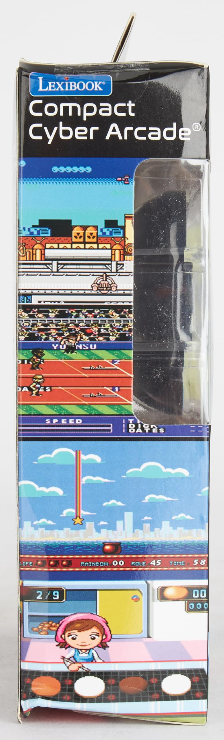 Lexibook Compact Cyber Arcade Portable Gaming Console, 250 Gaming, LCD, Battery Operated, Video Game for Children, Black/Blue/Green, JL2377