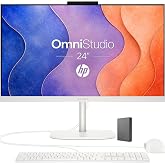 HP 24&ldquo; FHD OmniStudio All-in-One Desktop, 16GB DDR5 RAM, 640GB Storage(512GB External and 128GB UFS), Intel Quad-Cores, WiFi6, Keyboard &amp; Mouse, Windows 11, Built for Home. Ready for Everyone.