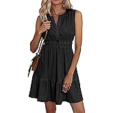 BerryGo Womens Denim Dress Sleeveless Summer Casual Jean Dress Tiered Cowgirl Country Mini Soft Light Chambray with Pockets