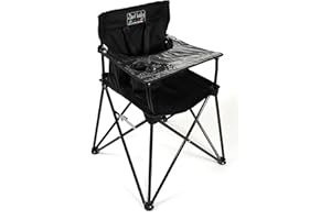 ciao! baby Portable High Chair for Travel, Fold Up High Chair with Tray, Black