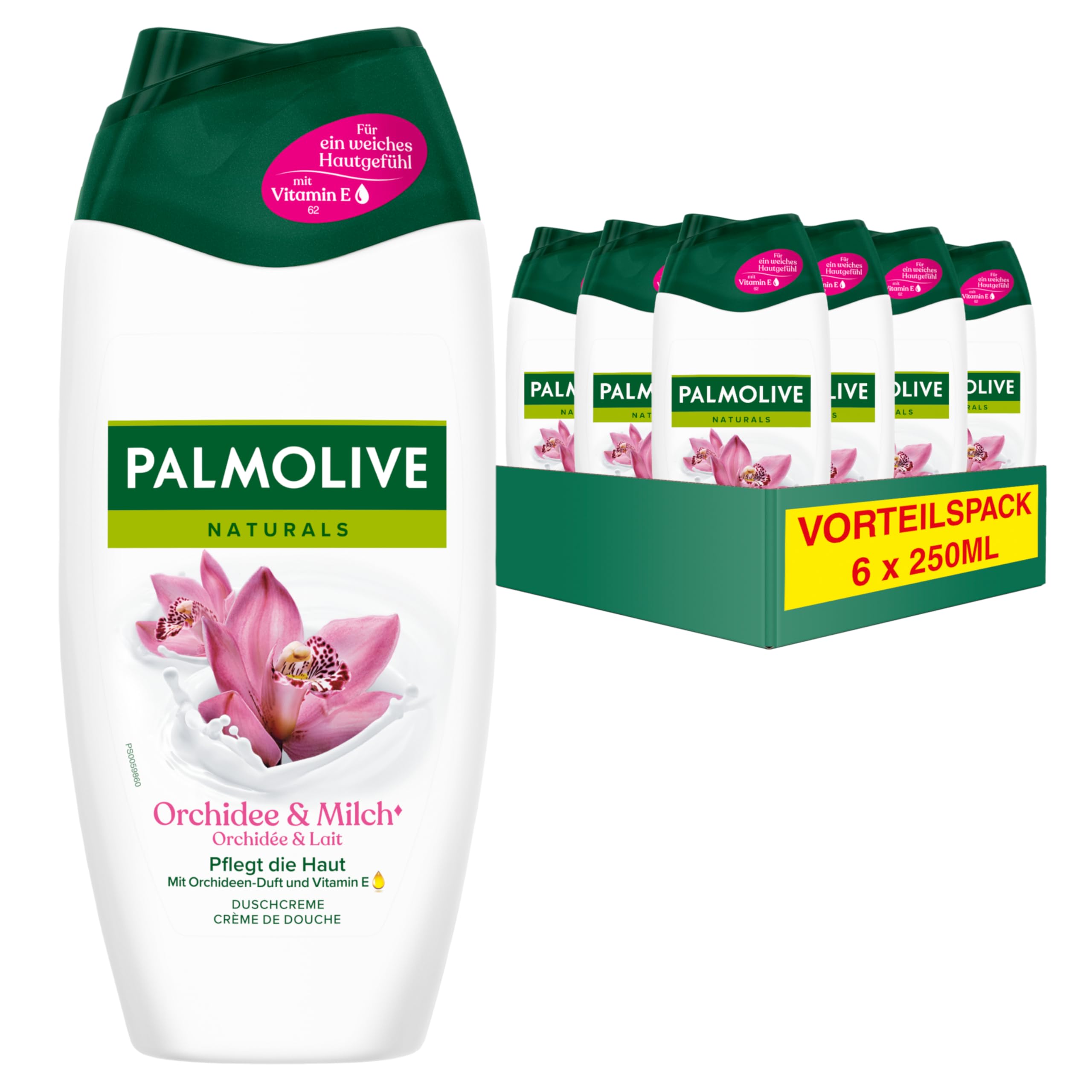 Palmolive Naturals Orchidee & Milch Duschcreme 250ml - mit Orchideen-Duft und Vitamin E