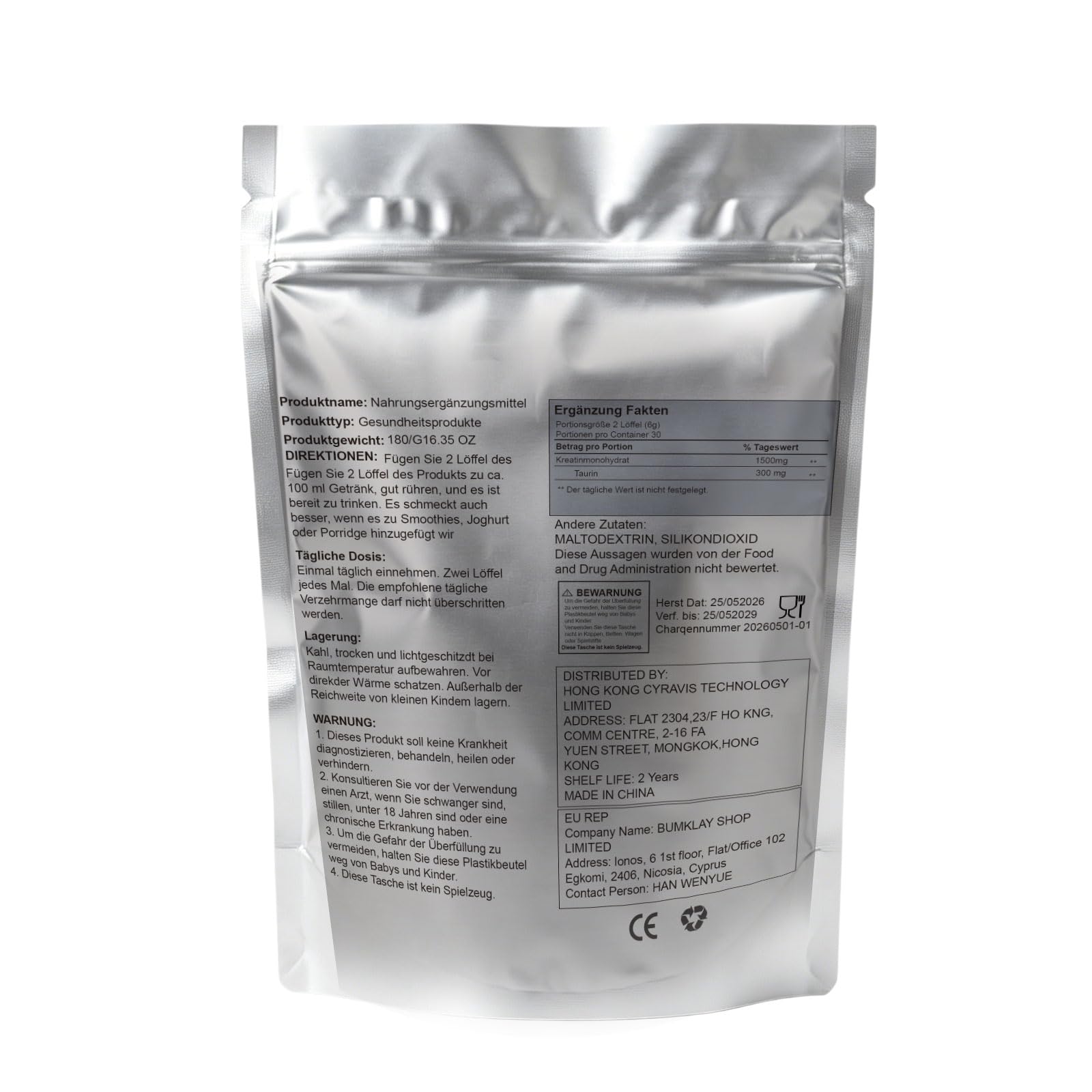 Creatin und Taurin Powder Original & Vegan, kreatin und taurin für Männer und Frauen, Hochwertige Inhaltsstoffe, Natürlich, für Männer und Frauen Fitnessbegeisterte, 180g(1) 9