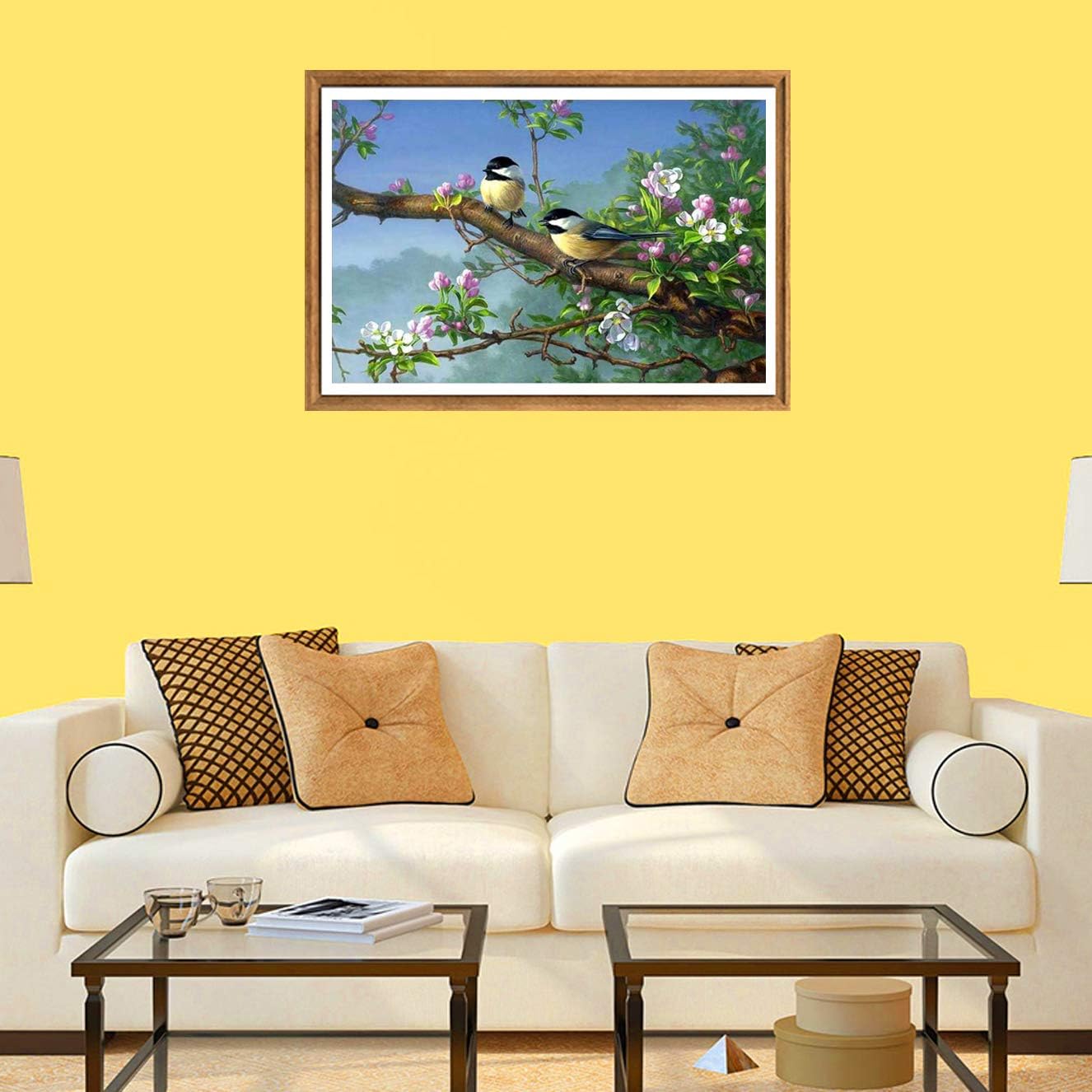 Bimkole 5D Diamond Painting Kits for Adults Bird Full Drill Flower Grass DIY Rhinestone Embroidery Set Paint with Diamonds Art by Number Kits Cross Stitch Home Wall Craft Decoration (12x16inch) - Image 4