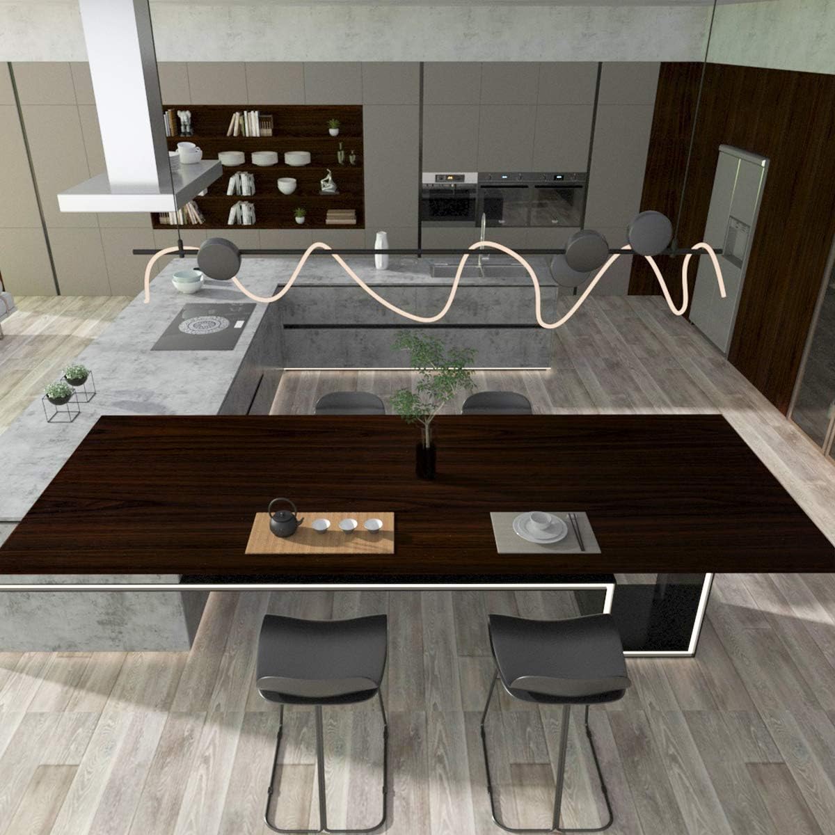 JSEVEM 40CM×5M Dark Brown Walnut Wood Wallpaper Peel and Stick Waterproof Darker Brown Walnut Wood Grain Contact Paper Vinyl Wrap Self Adhesive Furniture Stickers for Kitchen Cabinet Cupboard Wardrobe - Image 4