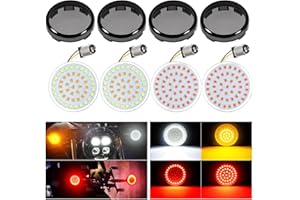 AOGITKE 2" LED Turn Signals-1157 Front Rear Turn Signal Lights w/ 4 Pcs Smoke Lens Covers Compatible for Harley Davidson Stre