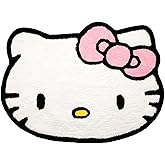 Jay Franco Hello Kitty Plush White Fluffy Accent Rug - 4 x 3 ft Area Rug for Bedroom or Living Room Decor