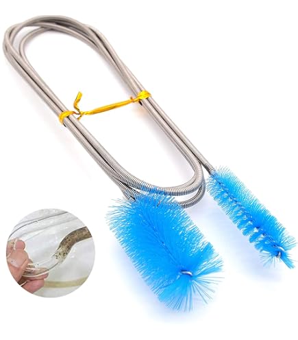 Lot 4 Brosses Nettoyage Longues 1m - Pour Tuyaux, Pailles, Bouteilles - Acier Inoxydable & Nylon