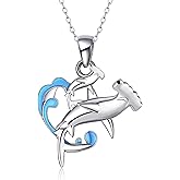 HELORET Ocean Animal Necklace Orca/Dolphin/Shark/Stingray Marine/Turtle Animals Pendant Ocean Jewelry Gifts for Women Mom Wife