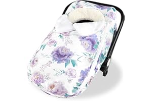 Winter Car Seat Cover for Baby Girl Boy, Super Warm Plush Fleece Baby Essential for Stroller Skip Hop Car Seat, Double Sides 