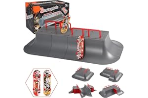 BCY HOHIPI Finger Skateboard Park,Fingerboard Skate Park Kit with 2 Fingerboards and 12 Skatepark Ramps for Boys or Girls Gift,Skateboard Toys Christmas Birthday Gift for Kids(12 in 1)