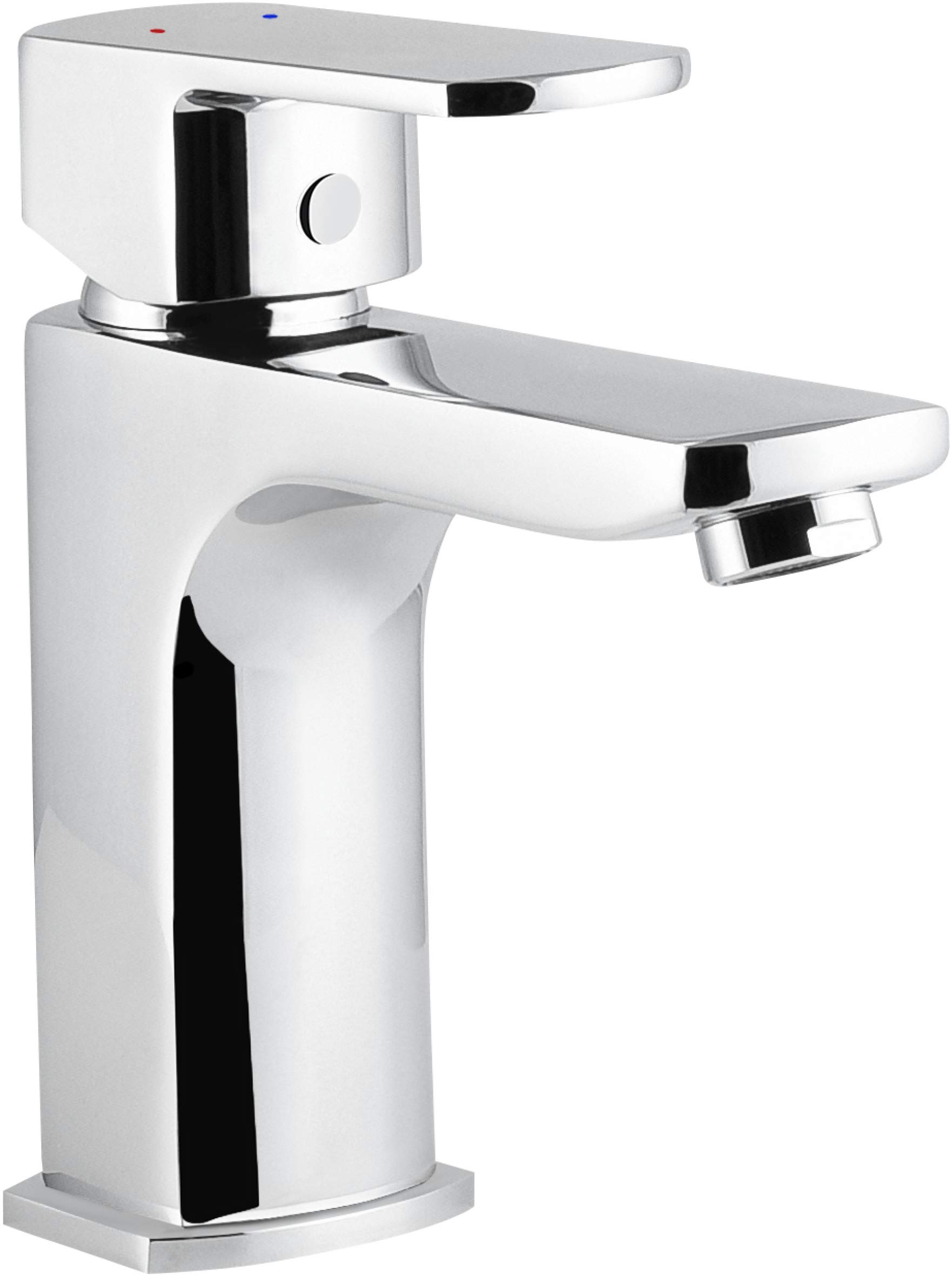 Cornat Saint SAI1 Single-Lever Washbasin Mixer Chrome-Plated Brass Body Effortless Shaft Attachment Drain Valve/High-Pressure Bathroom/Sink Tap, Silver