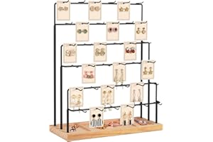 GEAMSAM Earring Display Stands for Selling, 36 Hooks Earring Holder Organizer, Jewelry Display for Vendors Earring Cards, Bracelets, Rings, Necklaces, Keychains Retail