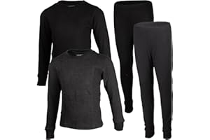 BROOKLYN VERTICAL Boys 4-Piece Thermals Set | Long Sleeve Shirt, Pants Ages 1-16