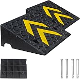 Rubber Curb Ramp, 6"Height 2 Pack, Threshold Ramps for Sidewalks, 17"Lx13"W | Heavy-Duty 11000 lbs/5 T Capacity Threshold Ramps for Sidewalks, with Deepened Anti-Slip Texture for Cars