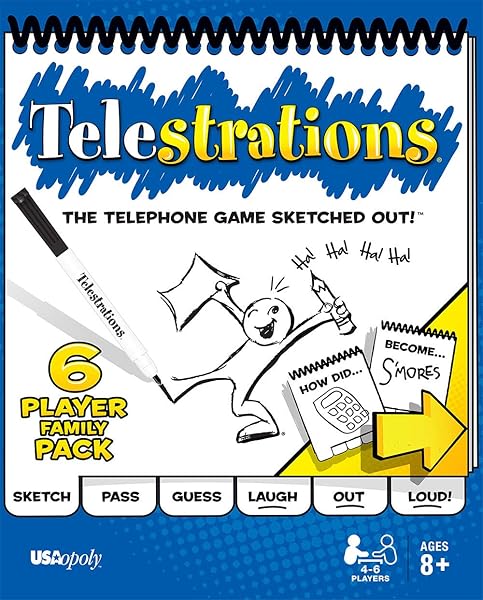 USAOPOLY TELESTRATIONS ORIGINAL 6 PLAYER | FAMILY BOARD...