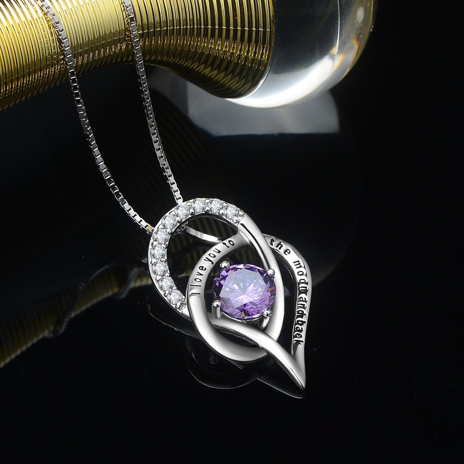 CEINTER Kette DamenIch Liebe Dich bis zum Mond und Zurück 925 Sterling Silber Damen Ketten Anhanger für Mode Frauen ,Kette Silber 45cm