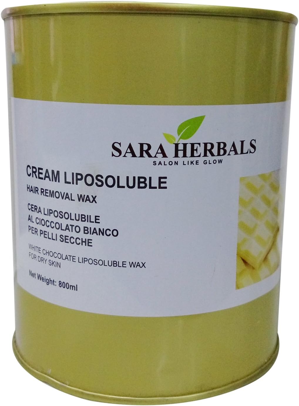 SARA SOUL OF BEAUTY Hair Removal White Chocolate Liposoluble Body Wax For Women - (800 Ml)