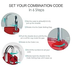 ORIA Combination Lock, 4 Digit Combination Padlock