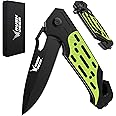 Rush Deer Pocket Knife, Folding Knife with Clip, Glass Breaker, Seat belt Cutter. Unique Fathers Day Gift for Dad. Cool Small EDC Knife for Survival Hiking etc. Gifts for Men Women