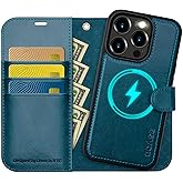 OCASE for iPhone 15 Pro Max Case Detachable Wallet Case with Card Holder, [2 in 1] PU Leather Flip Folio Case with RFID Blocking Stand Shockproof Phone Cover 6.7 Inch, Peacock Blue