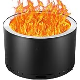VEVOR Smokeless Fire Pit Stove Bonfire, H: 17 in x Dia: 28 in,Wood Burning Fireplaces with Removable Ash Pan, SUS430 Stainless Steel Inner Portable Outdoor Firepit,for Outdoor Patio Camping, Black