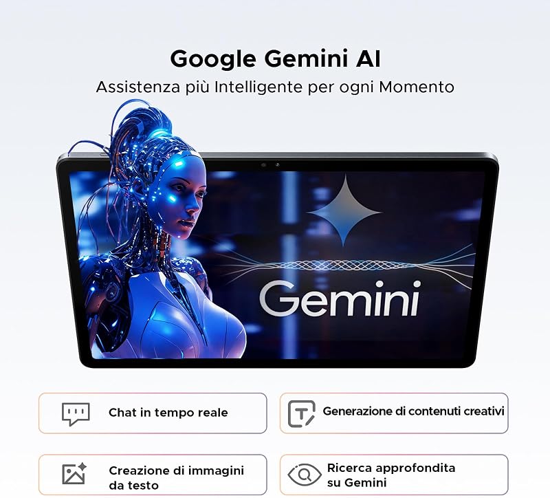 P11 Pro Tablet Android 16,2.4K 90Hz Tablet 11 Pollici con Gemini AI, 48 GB RAM + 128 GB ROM,T7250 Octa-Core, 13 MP + 5 MP, 8800mAh, Wi-Fi 5G, Cuffie, Tablet con Tastiera e Penna, Mouse, Nero