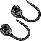 RED WOLF H4 9003 HB2 Wire Harness Adapter Female Socket Fit 4x6 7x6 5x7&rdquo; Sealed Beam for Vehicles Headlight Fog Light Replacement Wire Connector Kit, 3 Pin Universal Fits for Jeep/Honda/Ford 2 PCS