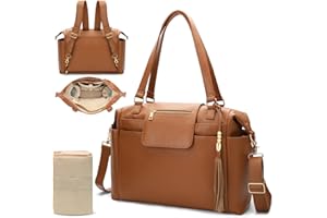 Omanmoli Diaper Bag Tote Leather Diaper Bag Backpack Large Tote Diaper Bag for Baby Girls & Boys 14 Diaper Bag Organizing Pou