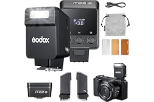 Godox iT22 S Mini Flash for Sony Camera Built-in 7.4V 300mAh Battery Manual/TTL Modes 700+ Flashes 1.5s Recycle Hot Shoe Flash with Diffuser/Color Filters Accessories for Sony zev10 ect