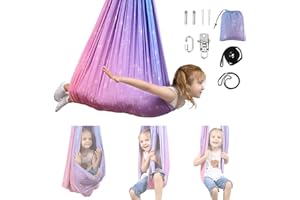 SUCHDECO Sensory Swing, Sensory Swing for Kids & Adults, Indoor & Outdoor Sensory Swing, Double Layer Therapy Cuddle Swing for Kid with Autism, Holds up to 300lbs