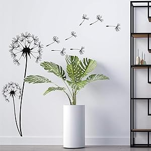 DEKADRON Metal Wall Art, Pusteblume with Flying Seeds, Metal Nature Decor, Patel with Dandelion Wall Hanging, Home Living Room Wall Art (12'' W X 29'' H 31x75cm)